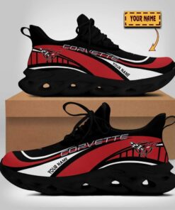 Custom Name Corvette C5 Wave Line Logo Design Clunky Sneakers