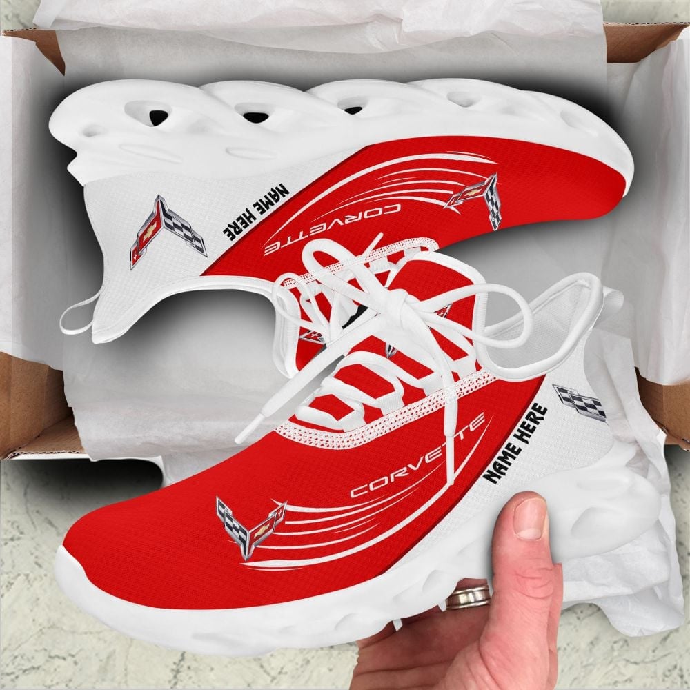 Custom Name Corvette Flying Brand Logo Mix Colors Max Soul Shoes