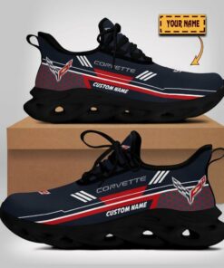 Custom Name Corvette Logo And Hexagon Pattern Design Max Soul Shoes