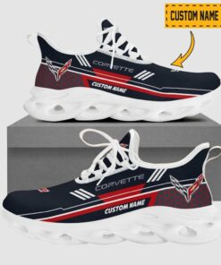 Custom Name Corvette Logo And Hexagon Pattern Design Max Soul Shoes