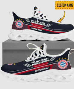 Custom Name Fc Bayern Munchen Logo And Hexagon Pattern Design Max Soul Shoes