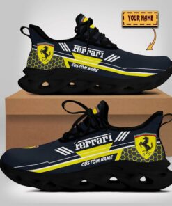 Custom Name Ferrari Logo And Hexagon Pattern Max Soul Shoes