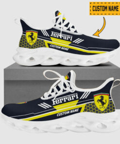 Custom Name Ferrari Logo And Hexagon Pattern Max Soul Shoes