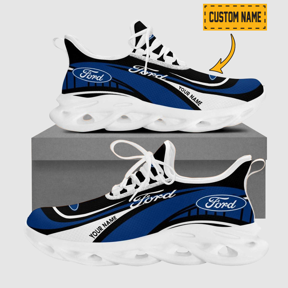 Custom Name Chevrolet Camaro Wave Line Logo Design Clunky Sneakers