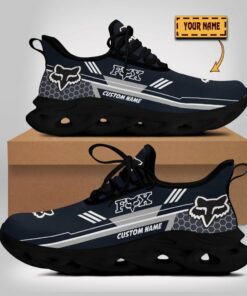 Custom Name Fox Racing Logo And Hexagon Pattern Design Max Soul Shoes