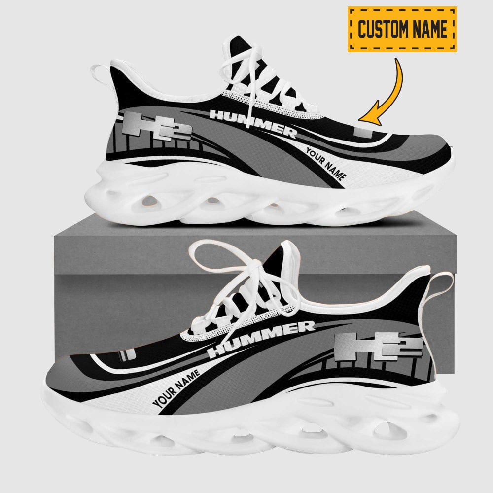 Custom Name Corvette Wave Line Logo Design Clunky Sneakers