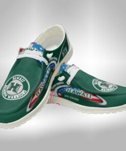 Custom Name Hawaii Rainbow Warriors Hey Dude Shoes Sneakers V2