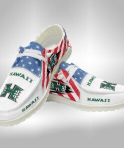 Custom Name Hawaii Rainbow Warriors Hey Dude Shoes Sneakers V4