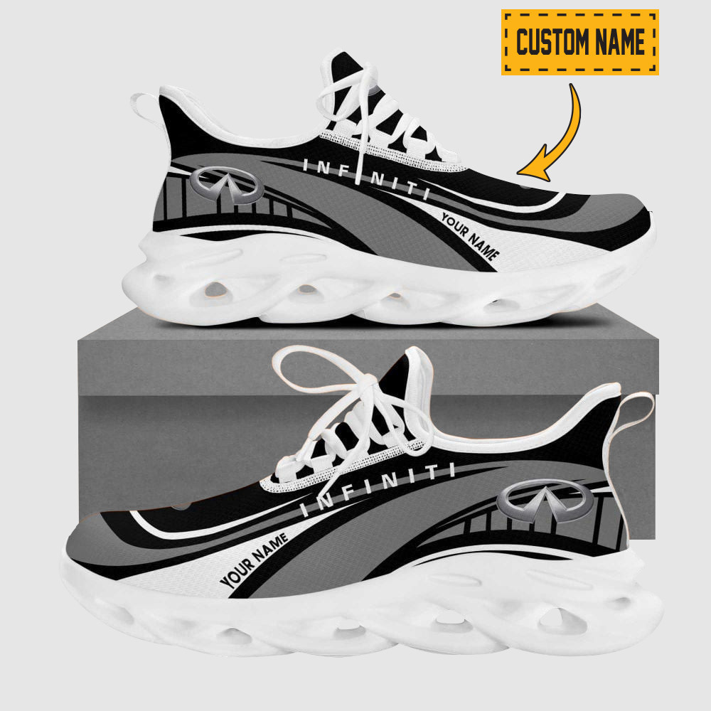 Custom Name Cummins Wave Line Logo Design Clunky Sneakers