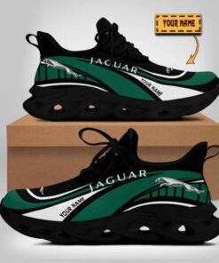 Custom Name Jaguar Cars Wave Line Logo Design Clunky Sneakers