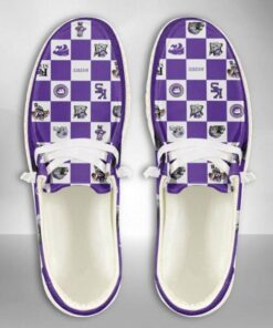 Custom Name Kansas State Wildcats Chess Board Pattern Hey Dude Shoes