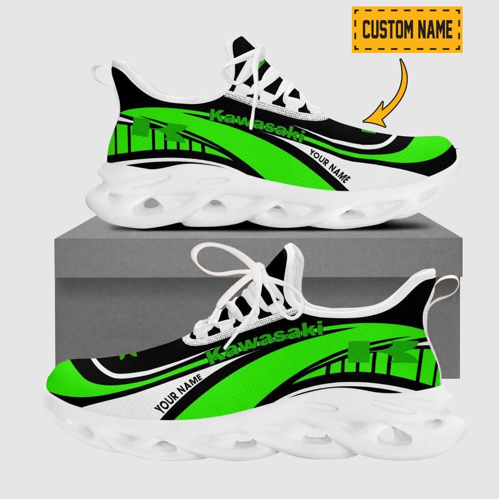 Custom Name Saab Automobile Wave Line Logo Design Clunky Sneakers