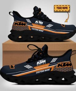 Custom Name Ktm Racing Logo Hexagon Pattern Design Max Soul Shoes