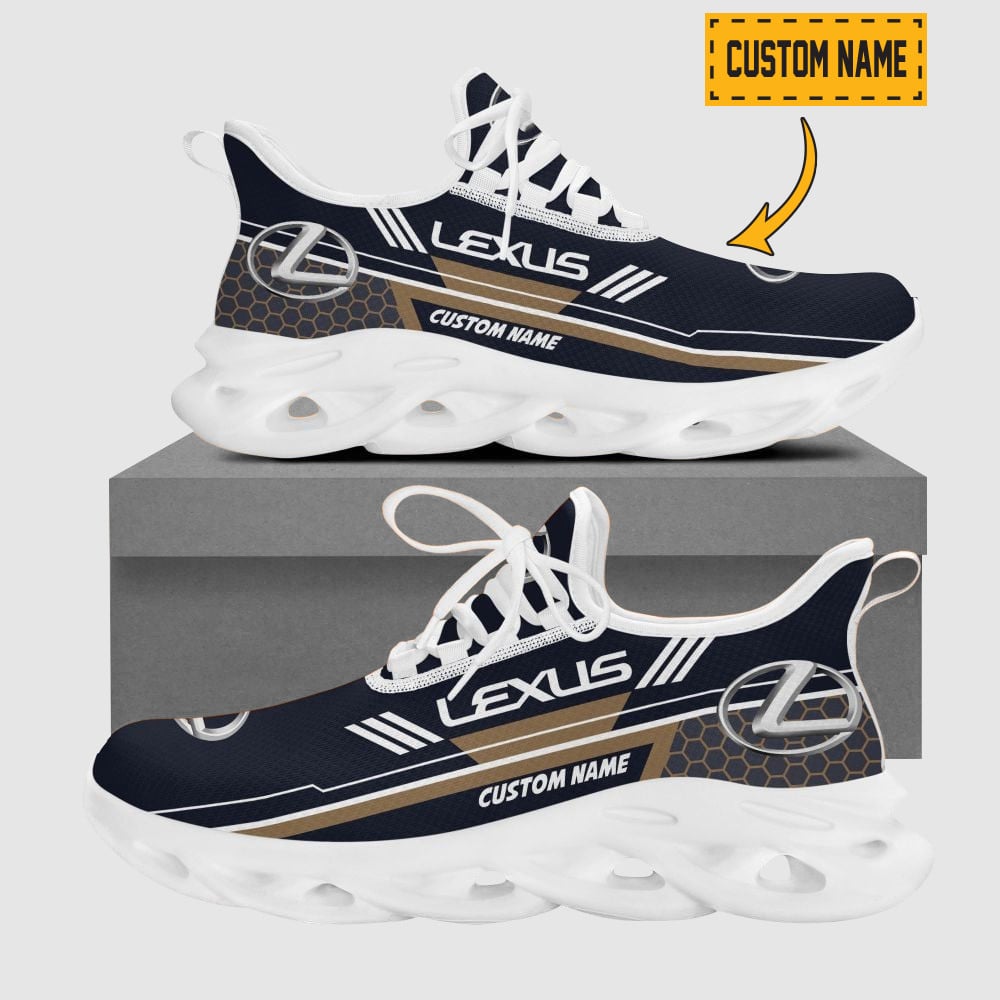 Custom Name Bentley Logo And Hexagon Pattern Design Max Soul Shoes