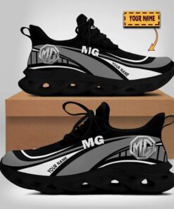 Custom Name Mg Car Wave Line Logo Design Clunky Sneakers