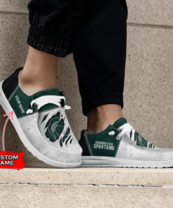 Custom Name Michigan State Spartans Hey Dude Shoes