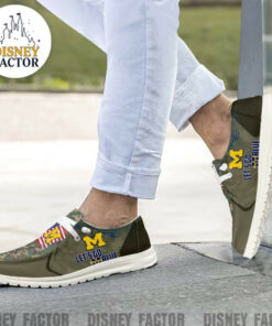 Custom Name Michigan Wolverines Camo Hey Dude Shoes Sneakers