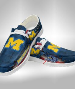 Custom Name Michigan Wolverines Hey Dude Shoes – Personalized Sneakers