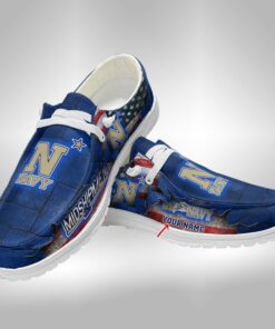 Custom Name Navy Midshipmen Hey Dude Shoes – Personalized Design V4