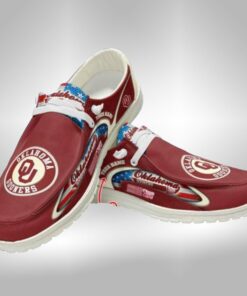 Custom Name Oklahoma Sooners Hey Dude Shoes Sneakers V3