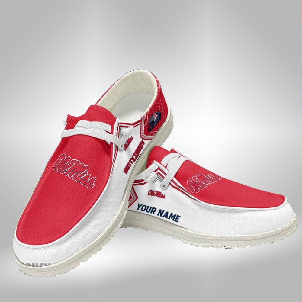 Custom Ole Miss Rebels Dude Name Hey Dude Shoes Sneakers