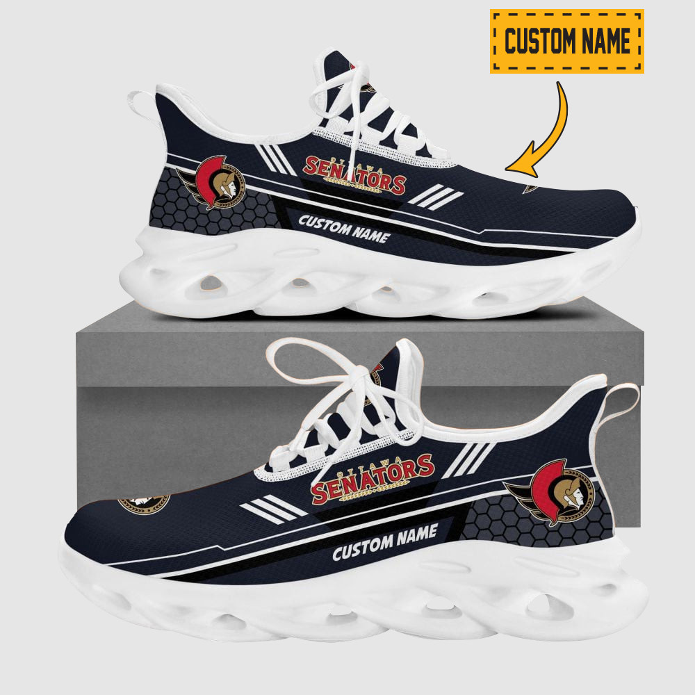 Customized Pontiac Team Logo And Hexagon Pattern Printed Max Soul Shoes | Personalized Name