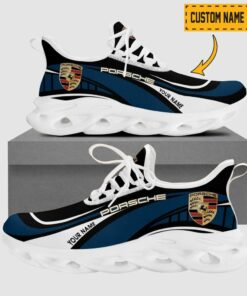 Custom Name Porsche Wave Line Logo Design Clunky Sneakers