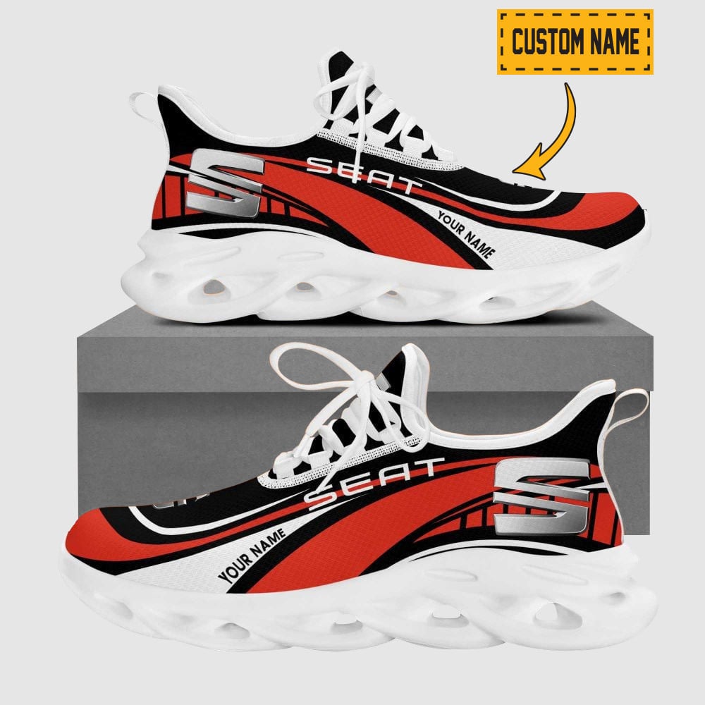 Custom Name Ferrari Wave Line Logo Design Clunky Sneakers