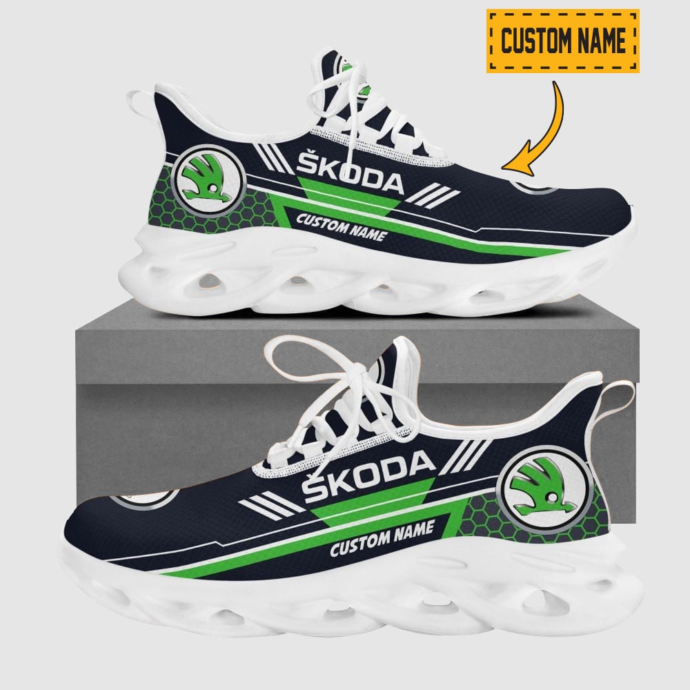 Customized Saab Automobile Team Logo And Hexagon Pattern Printed Max Soul Shoes