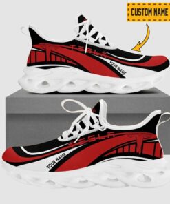 Custom Name Tesla Wave Line Logo Design Clunky Sneakers