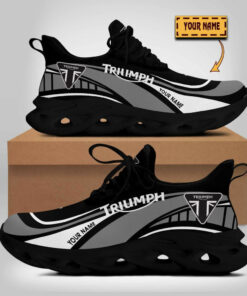 Custom Name Triumph Motorcycles Wave Line Logo Design Clunky Sneakers