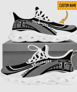 Custom Name Triumph Motorcycles Wave Line Logo Design Clunky Sneakers