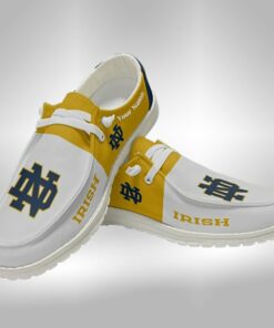 Custom Notre Dame Fighting Irish Name Hey Dude Shoes Sneakers V3