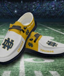 Custom Notre Dame Fighting Irish Name Hey Dude Shoes Sneakers V3