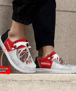 Custom Ohio State Buckeyes Hey Dude Shoes With Personalized Name