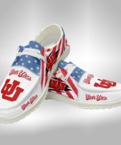 Custom Utah Utes Hey Dude Shoes Sneakers With Personalized Name V3