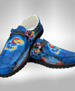 Customized Kansas Jayhawks Hey Dude Shoes V4