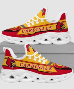 Customized Louisville Cardinals Gold Red Max Soul Shoes With Personalized Name