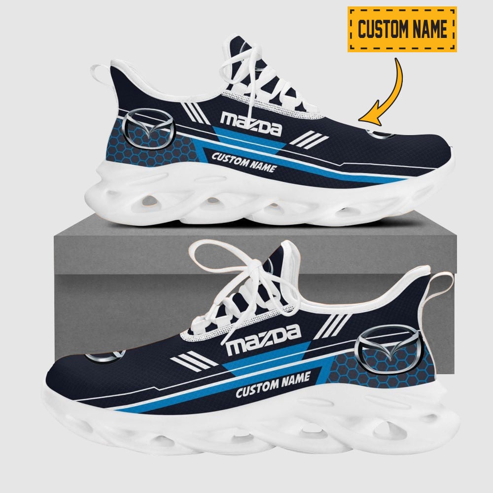 Customized Suzuki Team Logo And Hexagon Pattern Printed Max Soul Shoes | Personalized Name