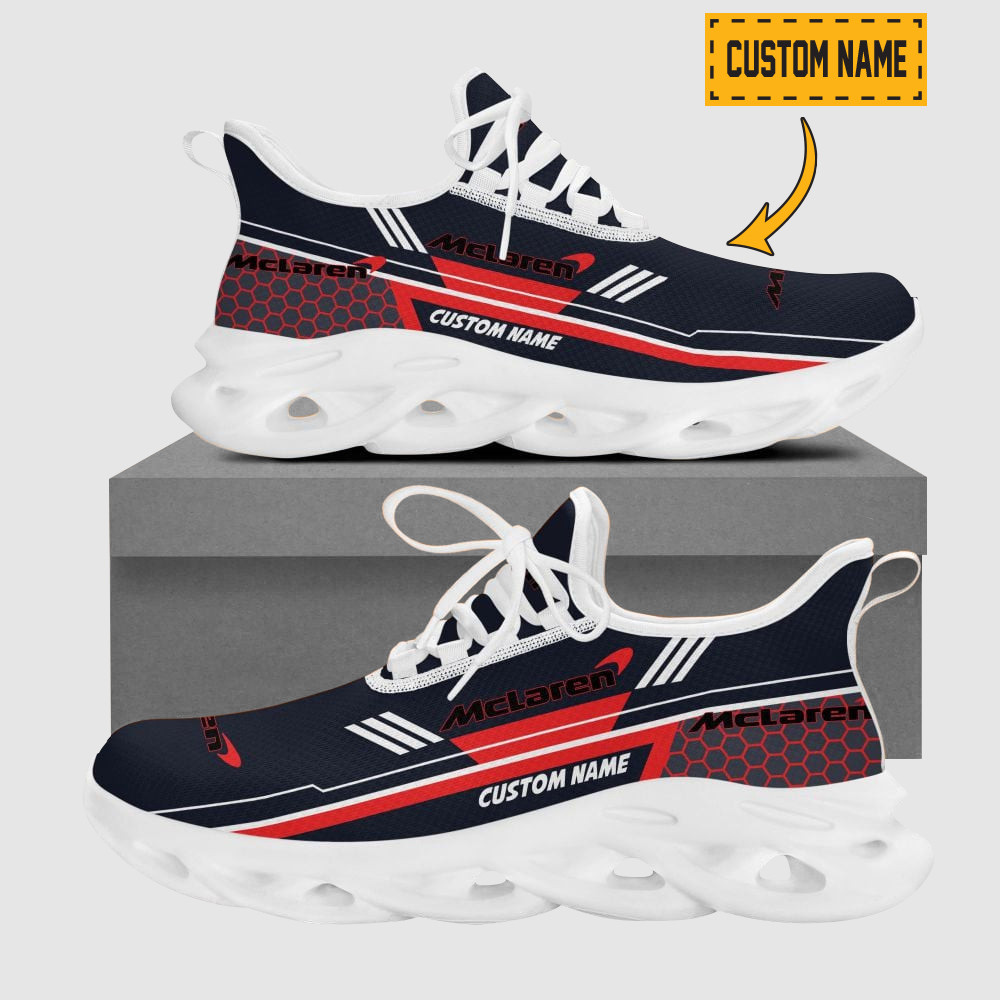 Personalized Name Red Bull Max Soul Sneakers | Hexagon Pattern