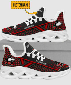 Customized Northern Illinois Huskies Black Red Max Soul Shoes With Personalized Name