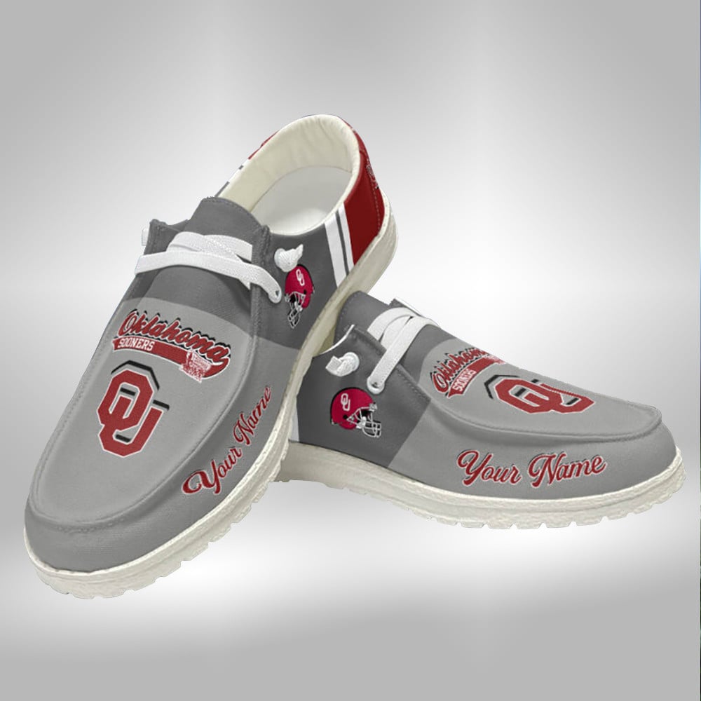 Custom Name Oklahoma Sooners Hey Dude Shoes Sneakers V5