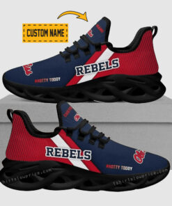 Customized Ole Miss Rebels Red Blue Max Soul Shoes