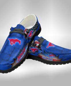 Customized Smu Mustangs Hey Dude Shoes