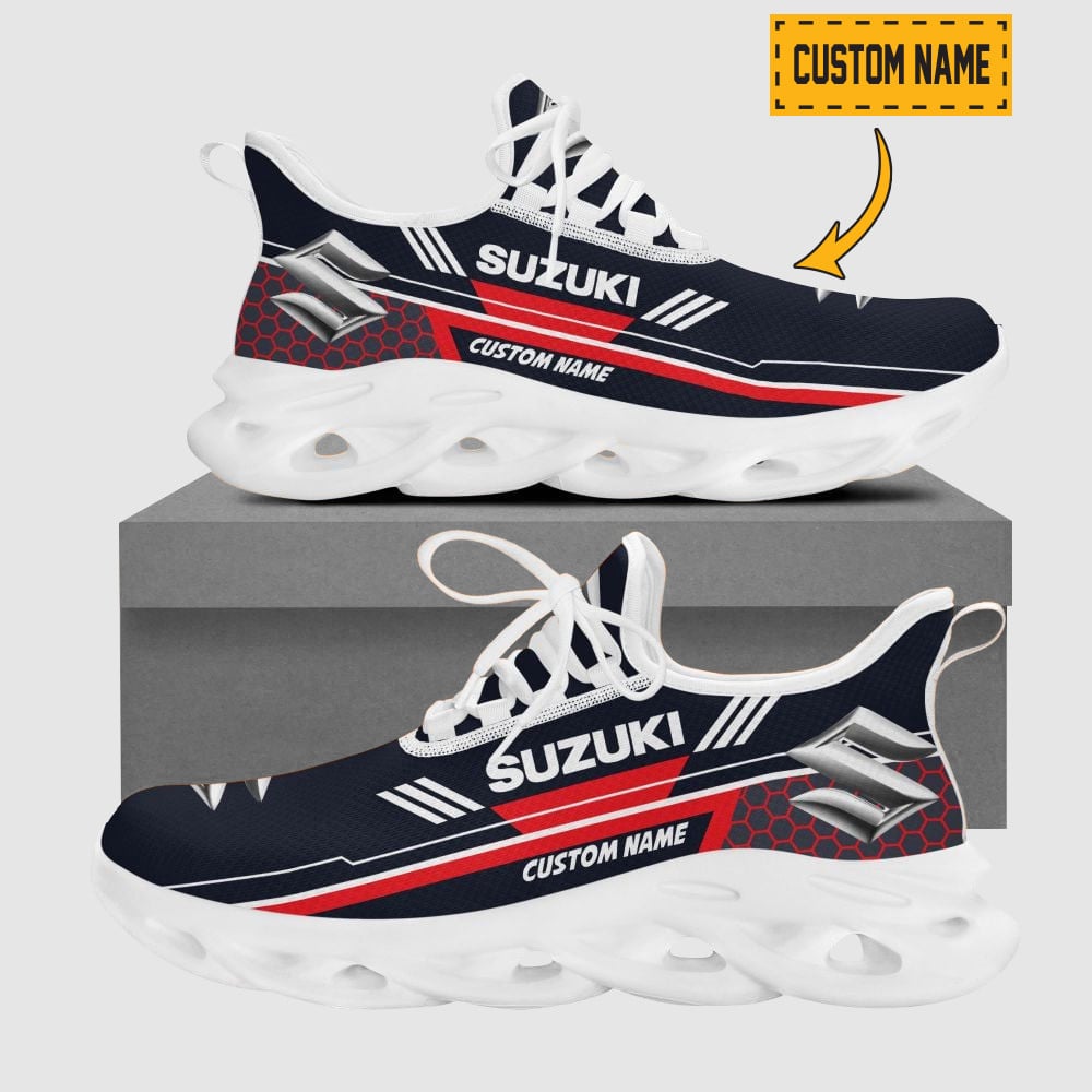 Custom Name Norton Logo And Hexagon Pattern Design Max Soul Shoes