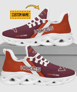 Customized Virginia Tech Hokies Maroon Max Soul Shoes With Personalized Name