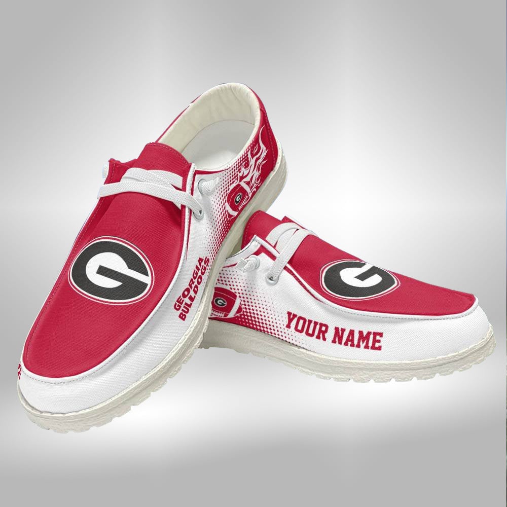 Custom Name Georgia Bulldogs Hey Dude Shoes Sneakers V9