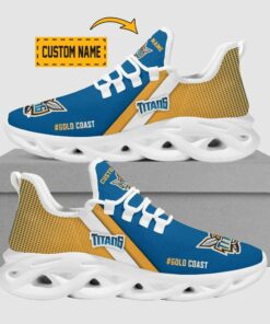 Gold Coast Titans Max Soul Shoes | Personalized Name Sport Sneakers