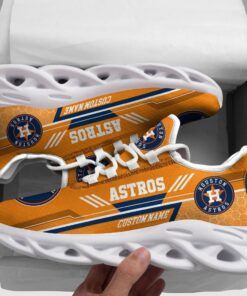 Houston Astros Max Soul Shoes | Personalized Name Sport Sneakers