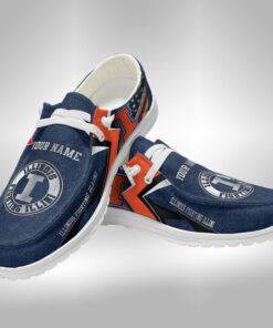 Illinois Fighting Illini Custom Name Hey Dude Shoes Sneakers